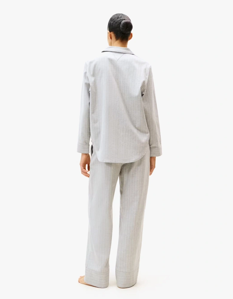 STRIPE FLANNEL SHIRT Womens Set Thin Stripe Light Grey