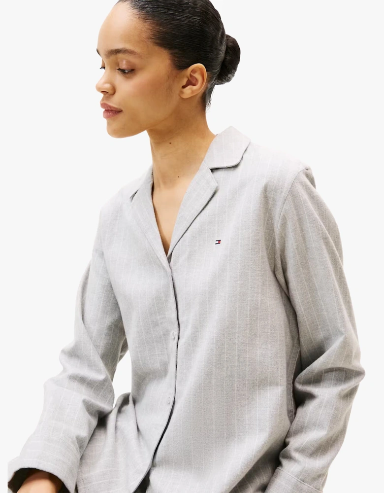 STRIPE FLANNEL SHIRT Womens Set Thin Stripe Light Grey