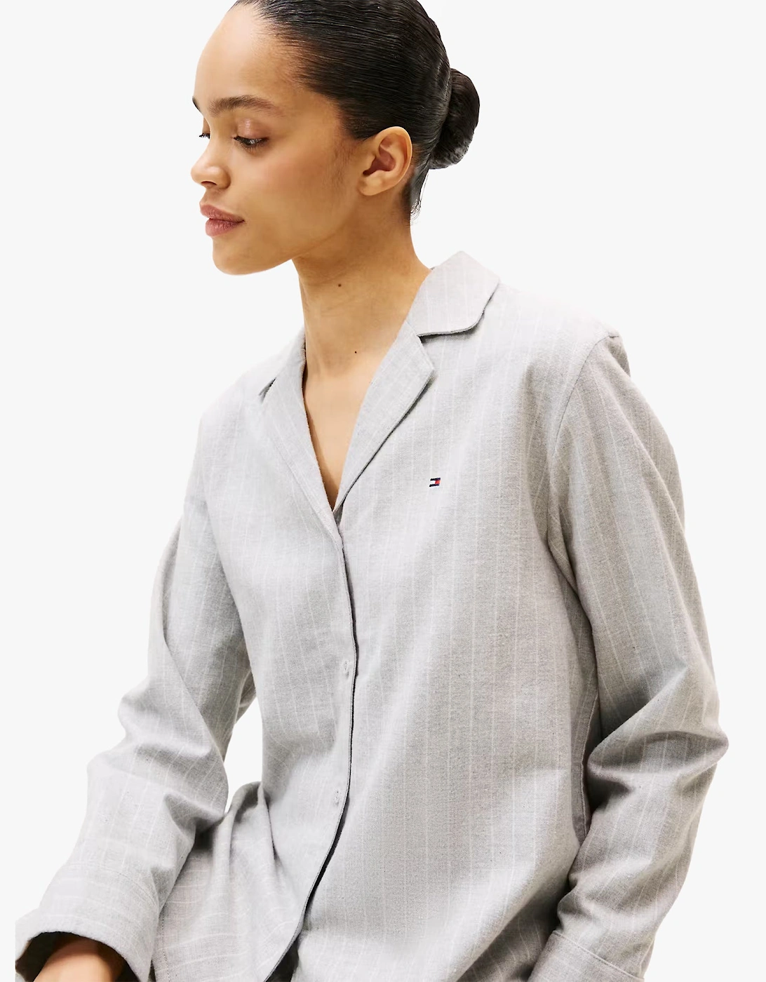 STRIPE FLANNEL SHIRT Womens Set Thin Stripe Light Grey