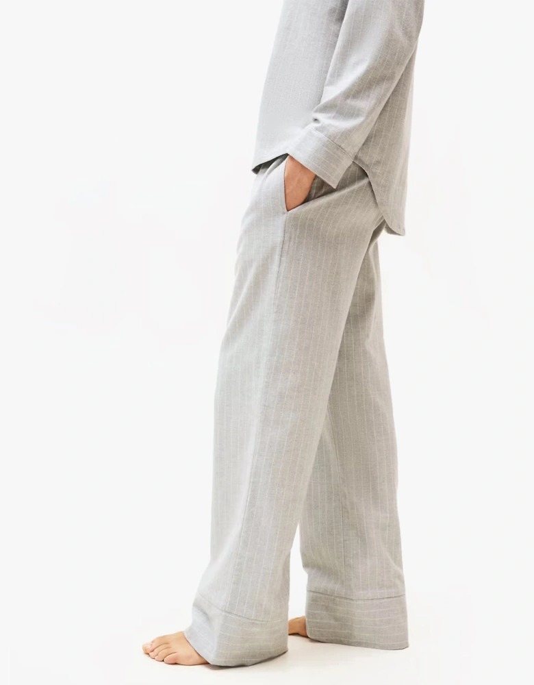 STRIPE FLANNEL SHIRT Womens Set Thin Stripe Light Grey