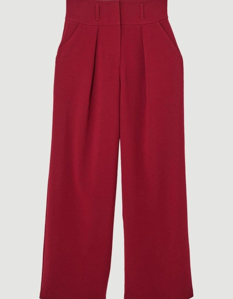 Compact Stretch Essential Tailored High Waist Wide Leg Trouser