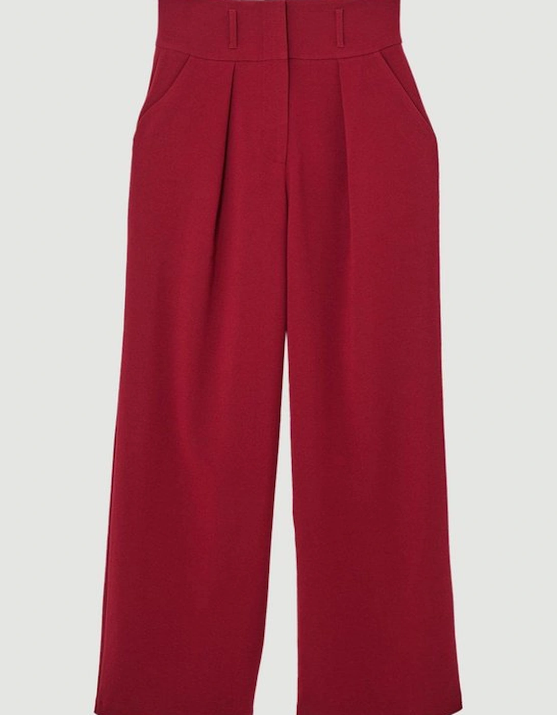 Compact Stretch Essential Tailored High Waist Wide Leg Trouser
