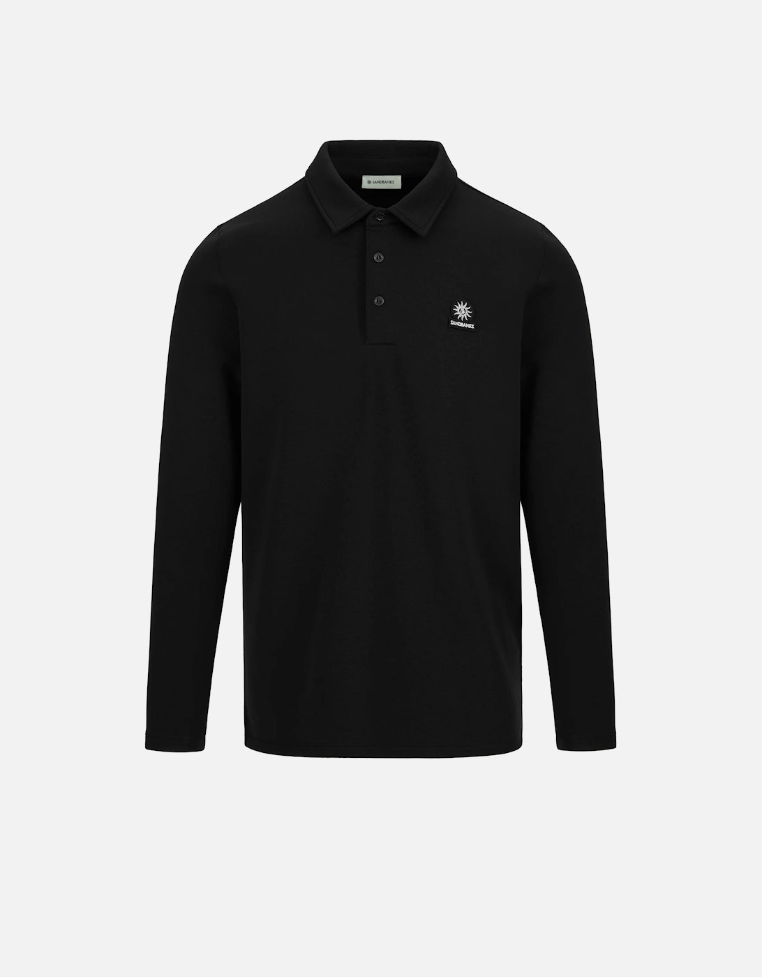 MODAL LONG SLEEVE POLO BLACK, 3 of 2