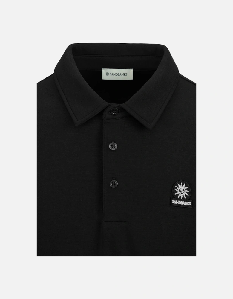MODAL LONG SLEEVE POLO BLACK