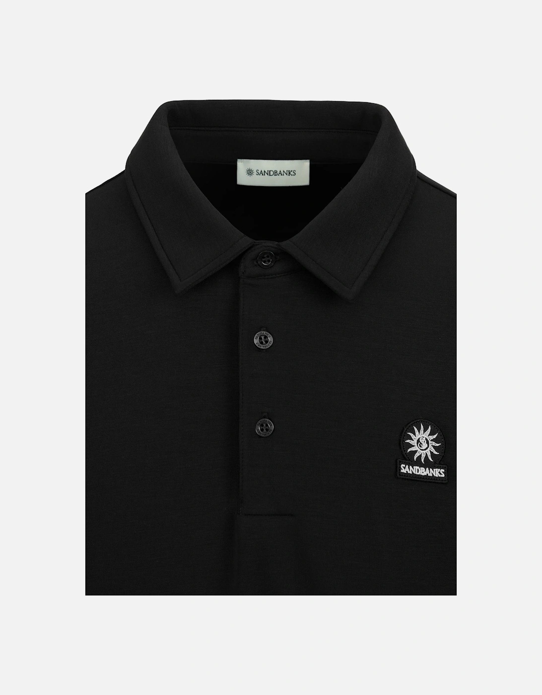 MODAL LONG SLEEVE POLO BLACK