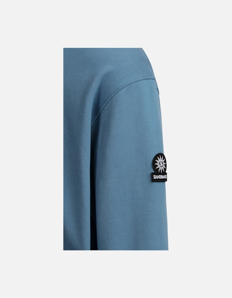 BADGE LOGO QUARTER ZIP SWEATSHIRT TEAL