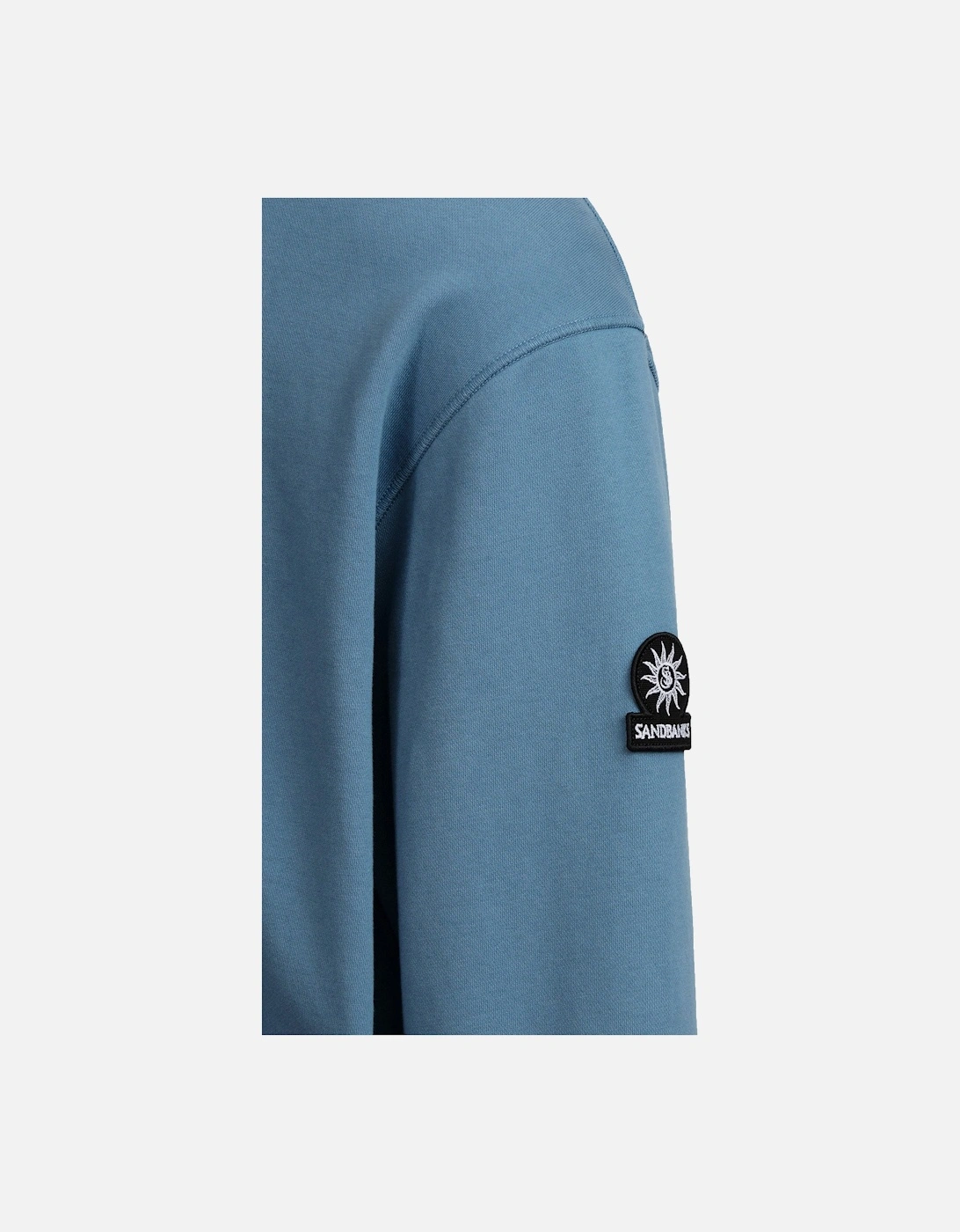 BADGE LOGO QUARTER ZIP SWEATSHIRT TEAL