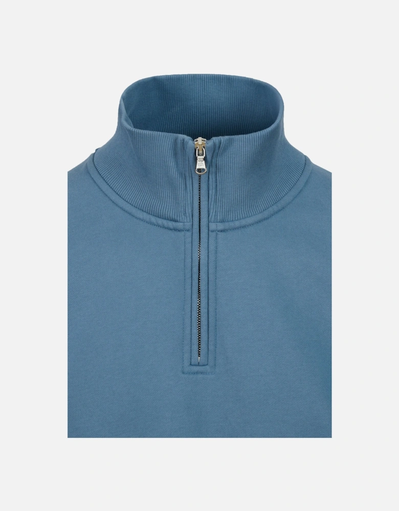 BADGE LOGO QUARTER ZIP SWEATSHIRT TEAL