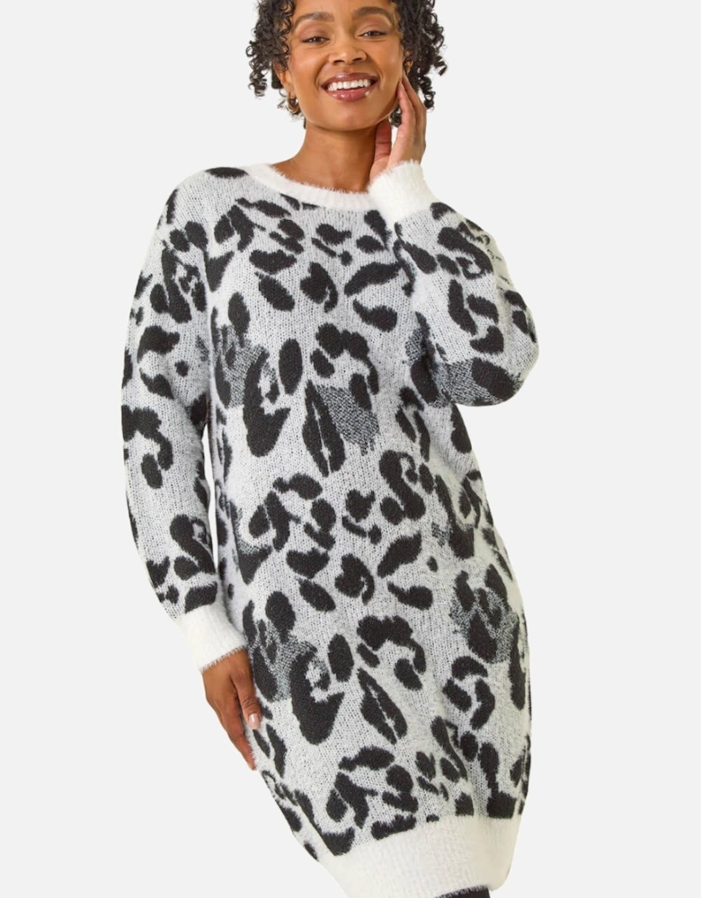 Petite Animal Print Knitted Dress