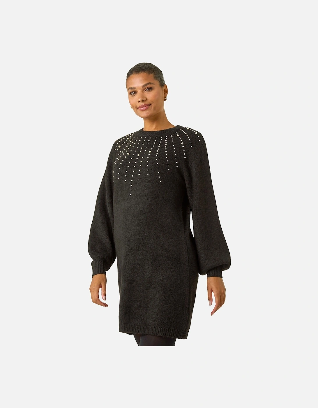 Faux Pearl Embellished Knit Dress, 2 of 1