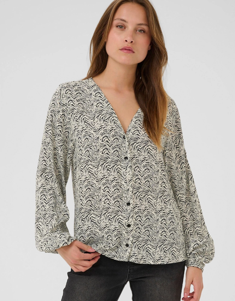 KAmiriam Long Sleeve V-Neck Blouse