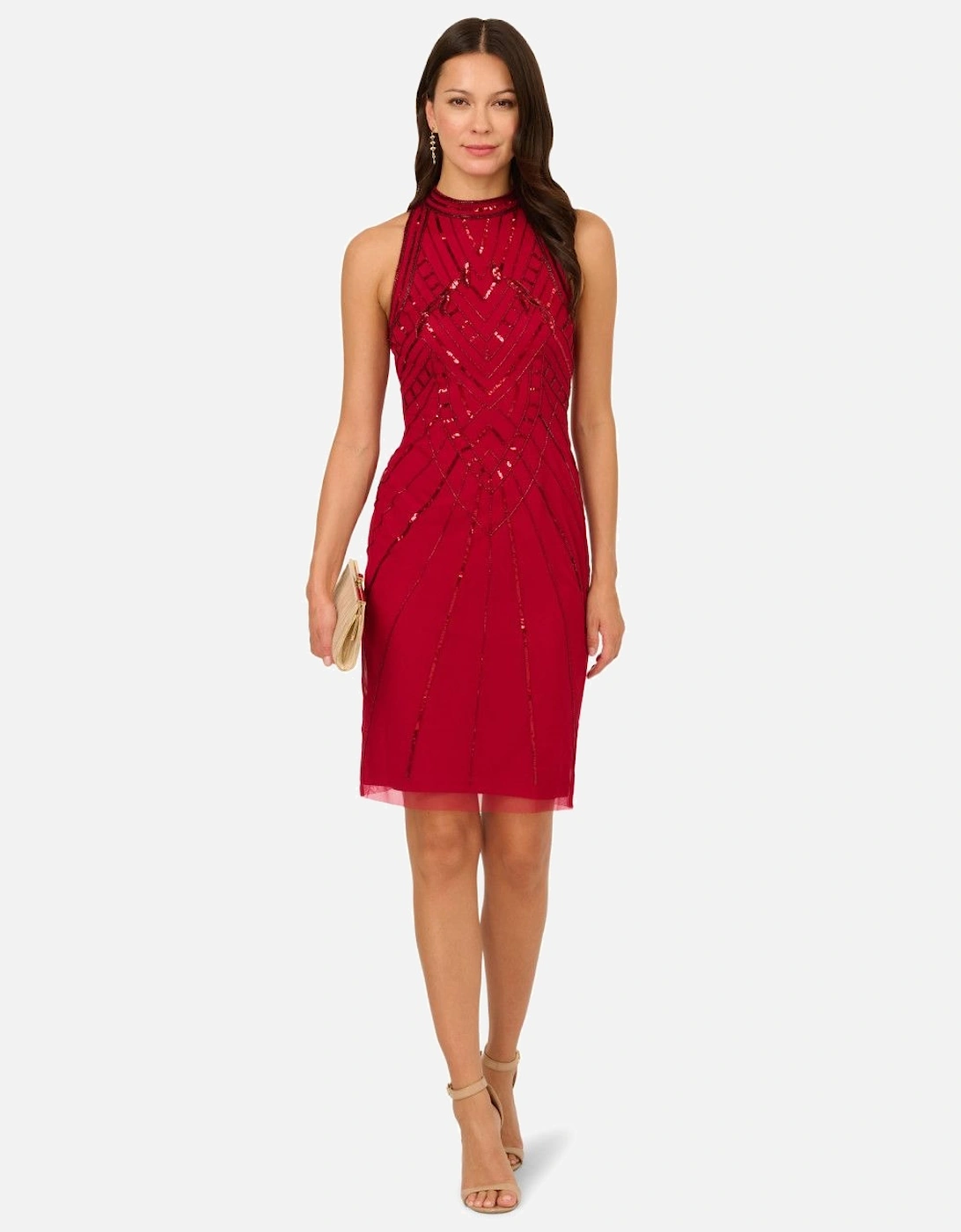Bead Mock Halter Dress, 2 of 1