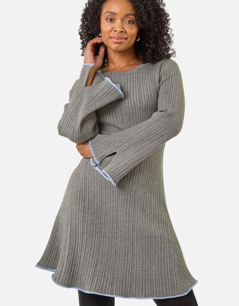 Petite Contrast Trim Knit Dress