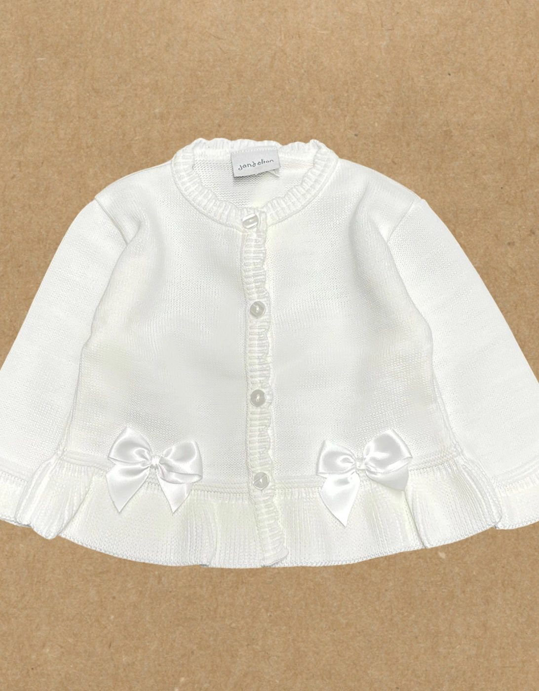 Girls White Frill Cardigan, 2 of 1