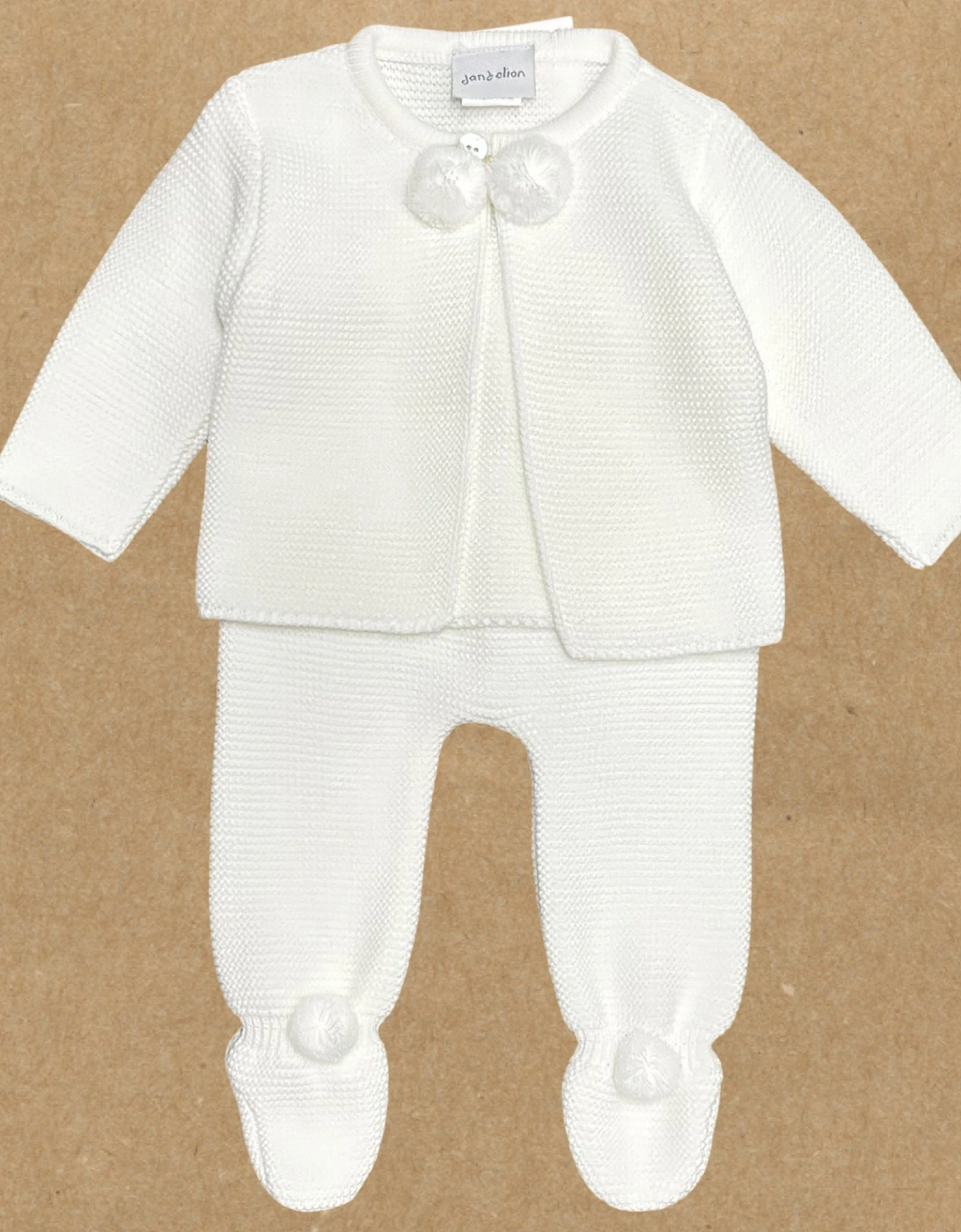 White Knit Pom Pant Set, 2 of 1