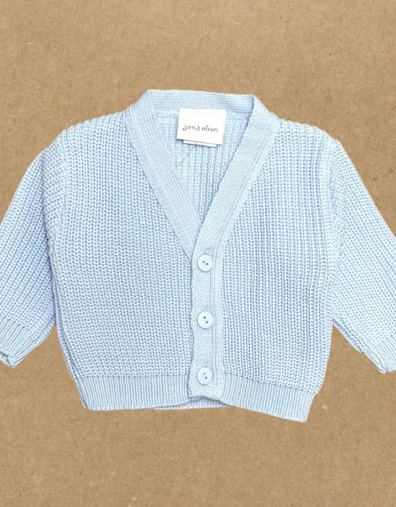 Boys Pale Blue Ribbed Cardigan