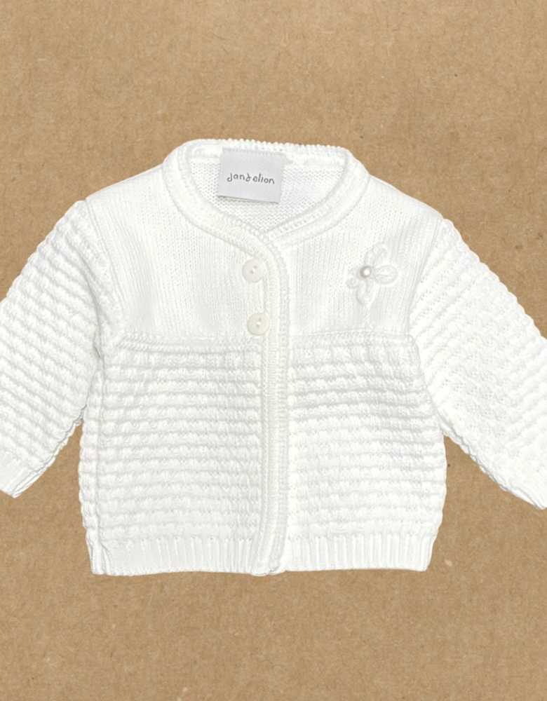 Girls White Cardigan