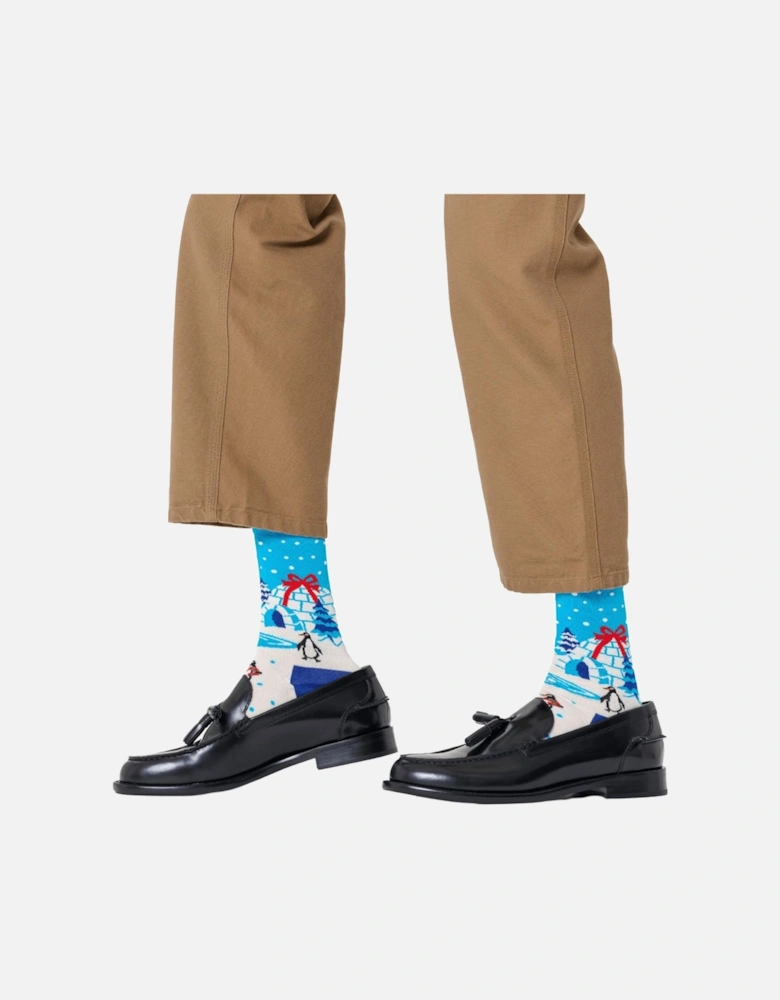 Penguins & Igloos Socks, Blue