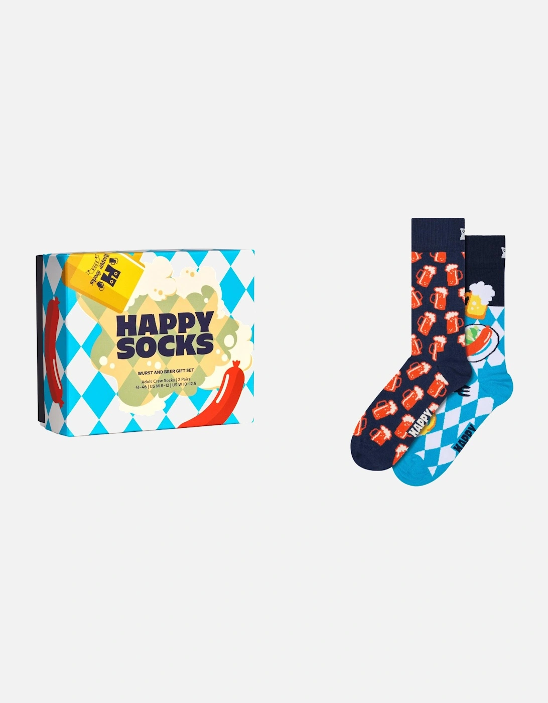 2-Pack Beer & Sausages Socks Gift Box, Blue, 6 of 5