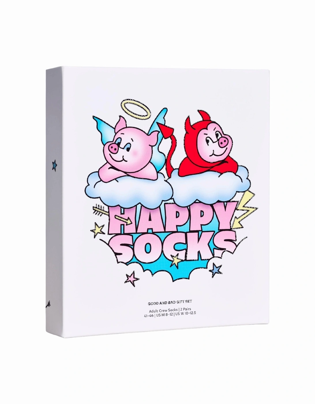 2-Pack Good Pig Bad Pig Socks Gift Box, White