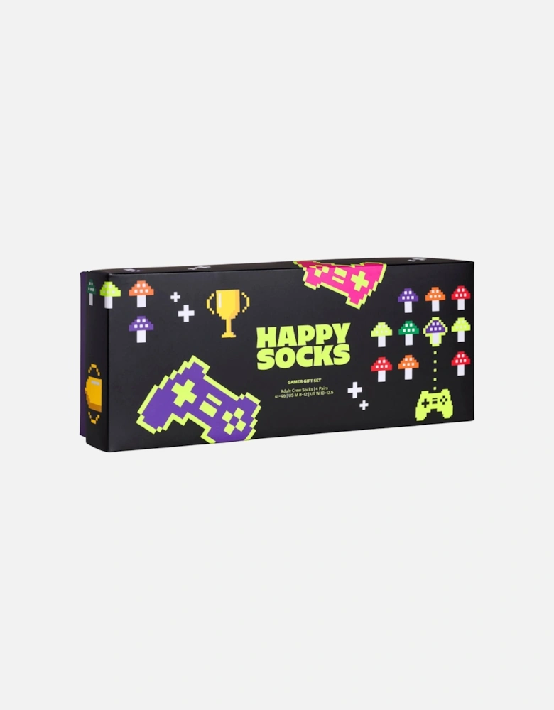 4-Pack Gamer Socks Gift Box, Black