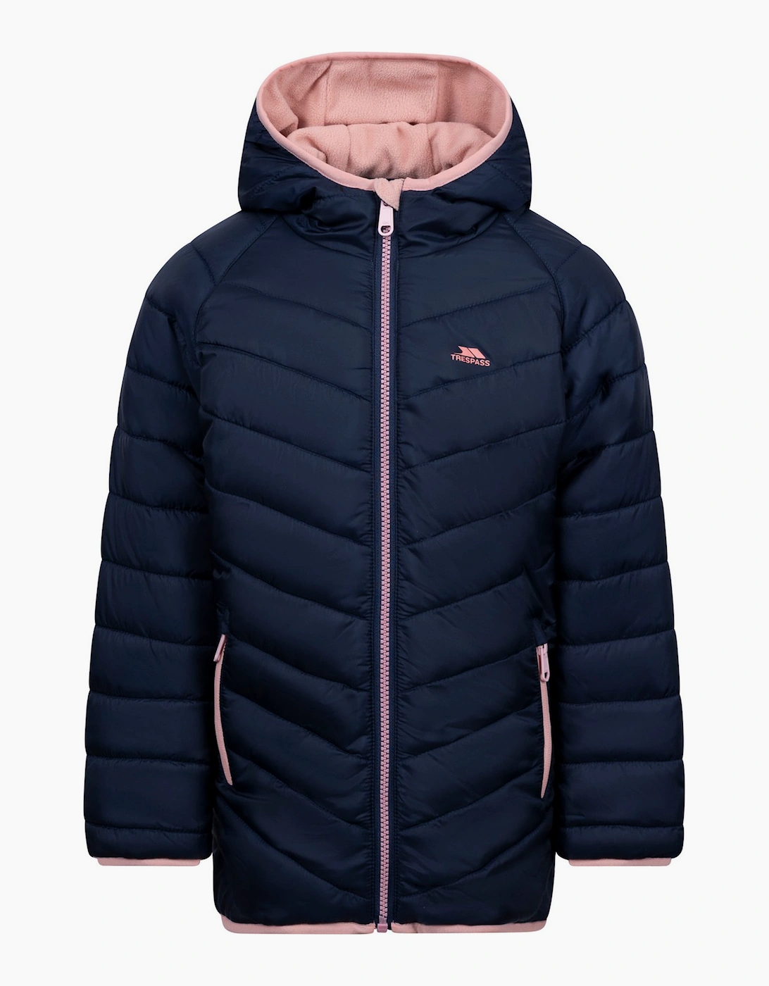 Trespass Girls Navy 'S Childrens/ Valard Quilted Jacket - Size: 7 Years/8 Years Kids