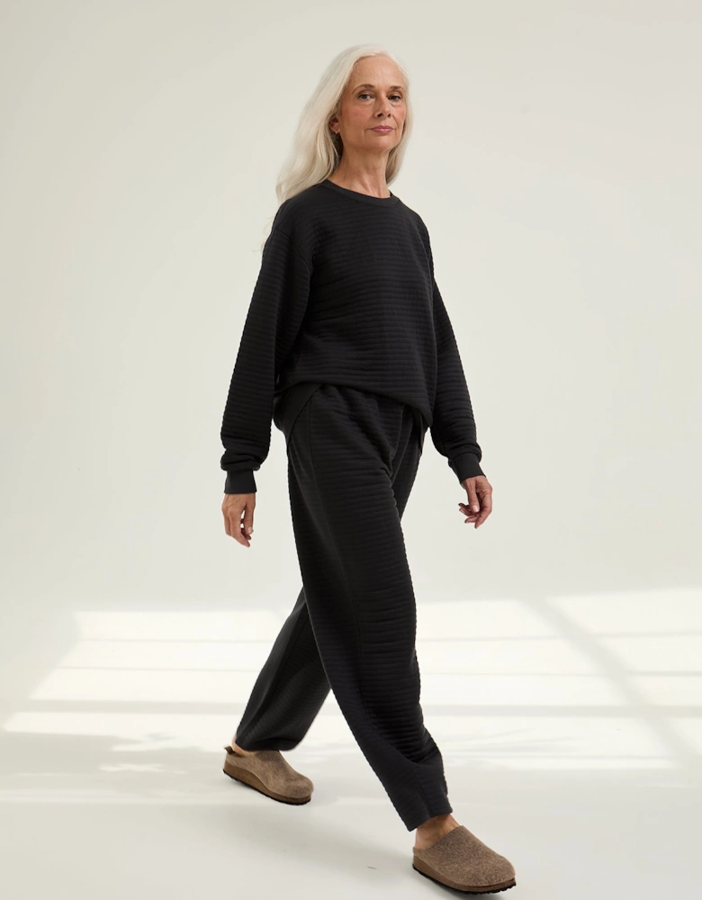 Quilted Jersey Lounge Set in Charcoal