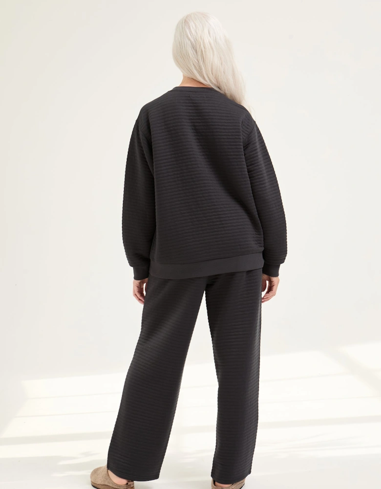 Quilted Jersey Lounge Set in Charcoal