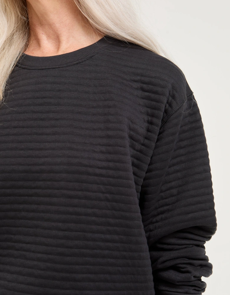Quilted Jersey Lounge Set in Charcoal