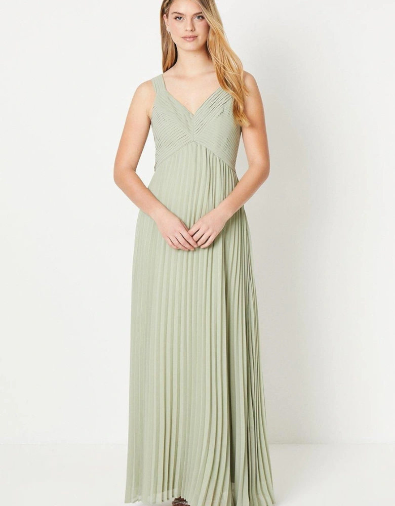 by Coast Pleated Bodice Georgette Bridesmaid Dress