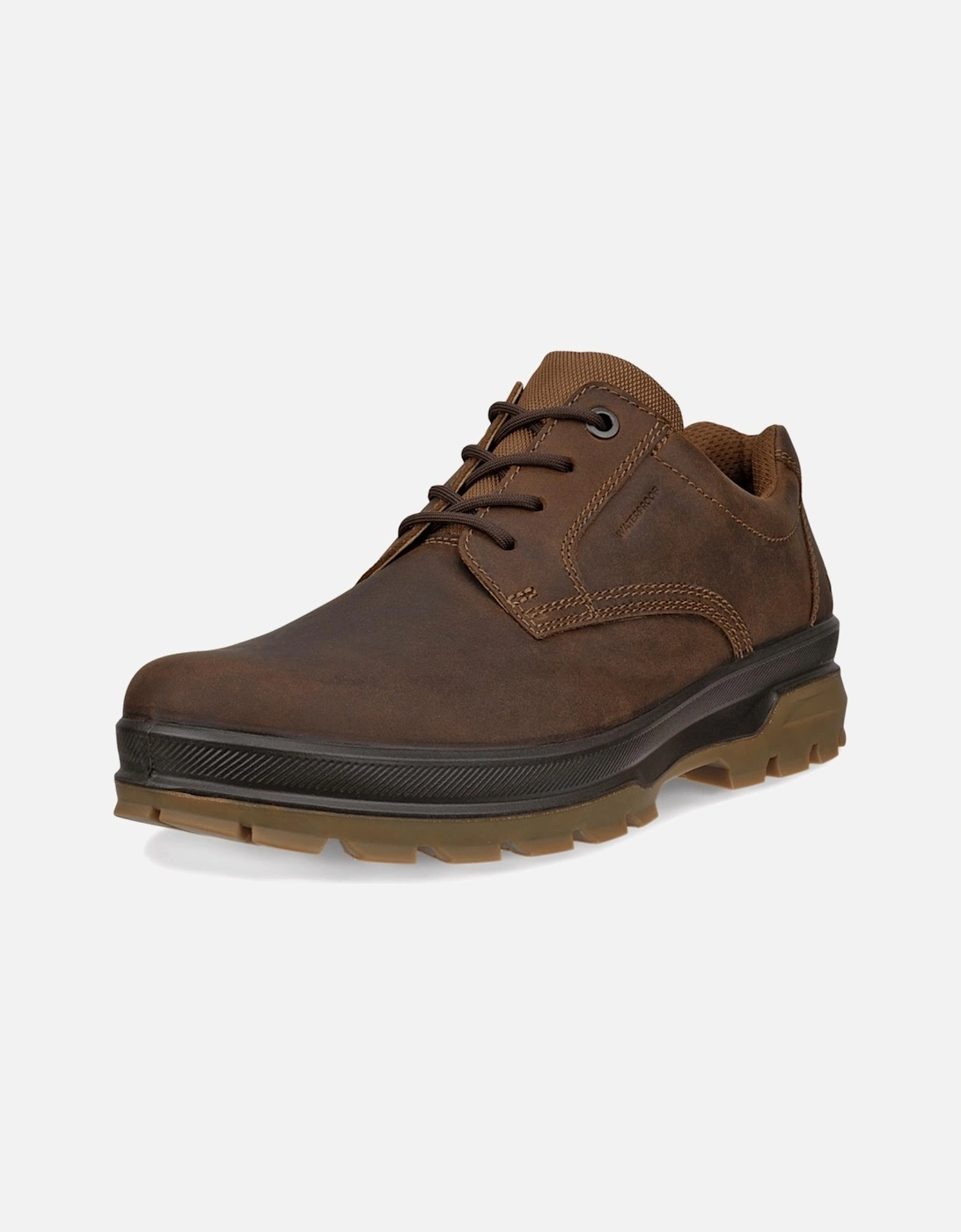 Men's ECCO Mens Rugged Track Plain Toe Waterproof Walking Shoes - Brown - Size: 10 uk 44eu