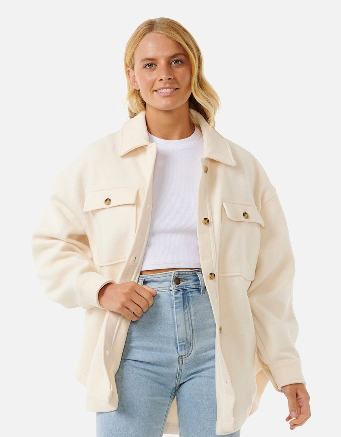 Rip Curl Womens High Tide Fleece Shacket Bomber Jacket, 2 of 1