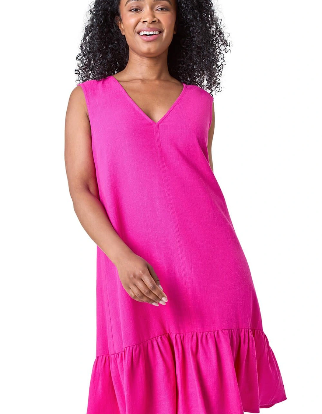 Petite Cut Out Back Frill Hem Dress, 2 of 1