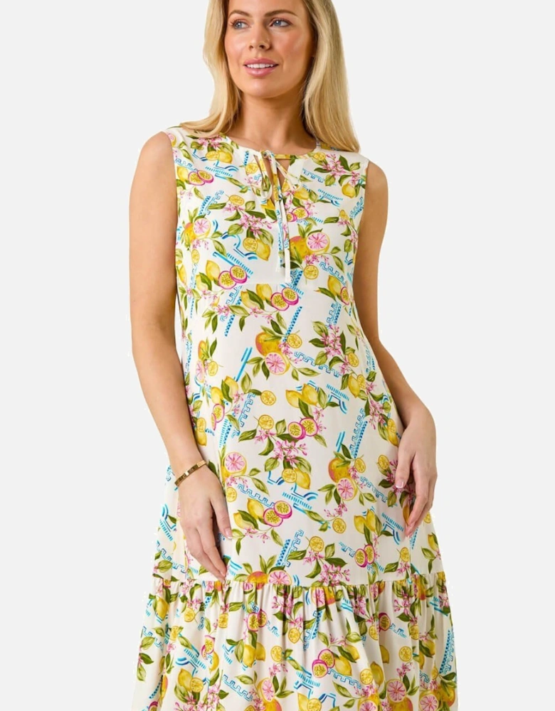 Petite Lemon Frill Hem Dress