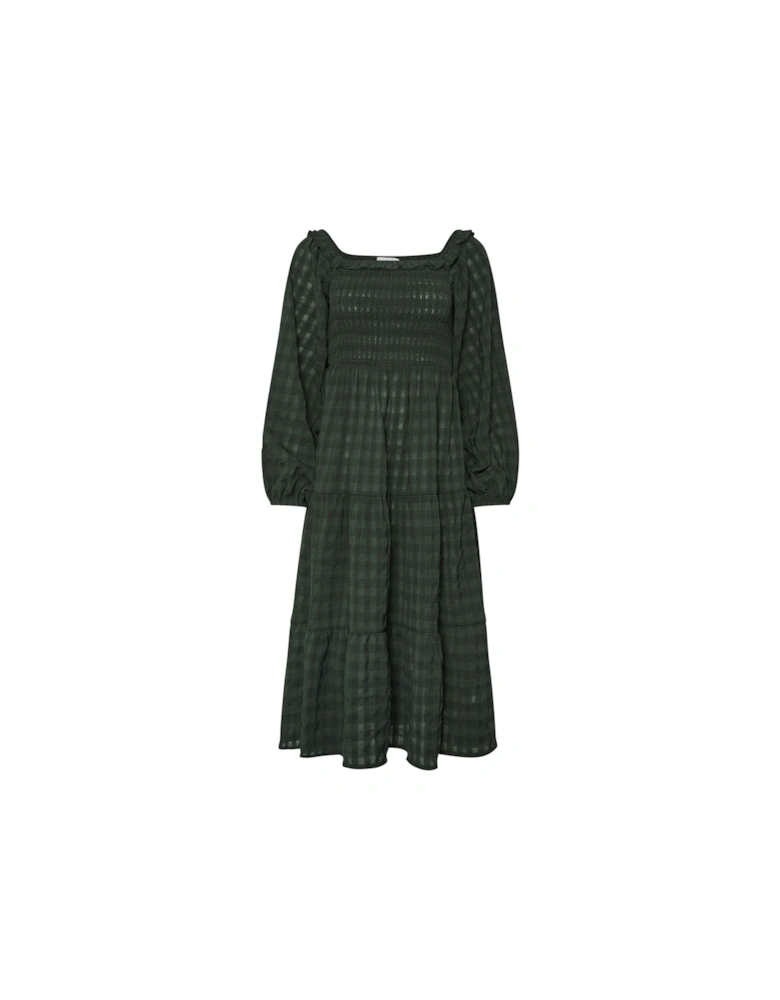 Petite Check Tiered Dress