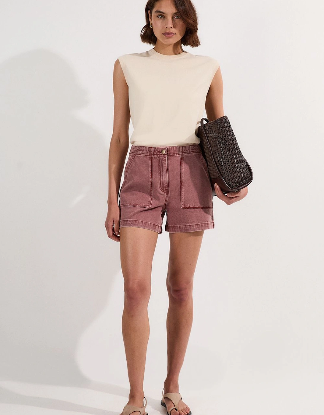 Coloured Denim Tailored Short, 2 of 1