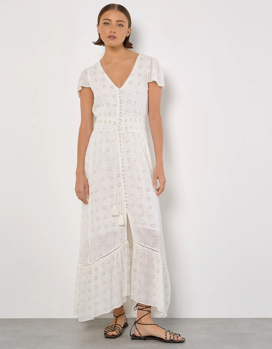 Embroidered Sequin Maxi Dress, 2 of 1
