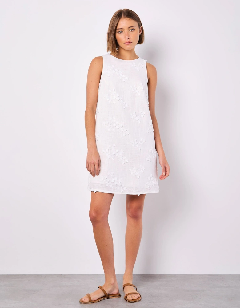 Floral Embroidered Shift Mini Dress