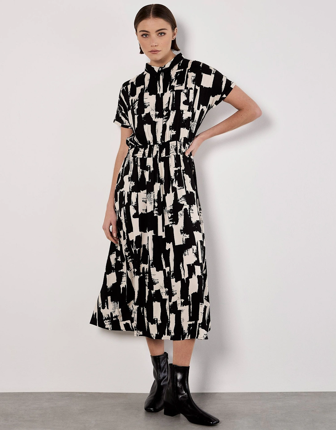 Brushstroke Squares Utility Midi Dress, 2 of 1