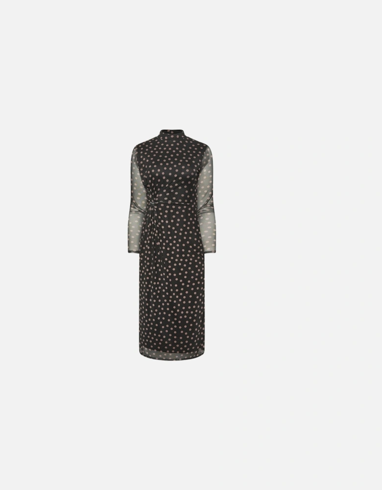 Petite Spot Print Mesh Dress