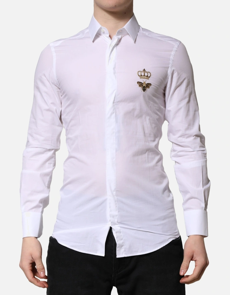 Embroidered Bee Crown Dress Shirt