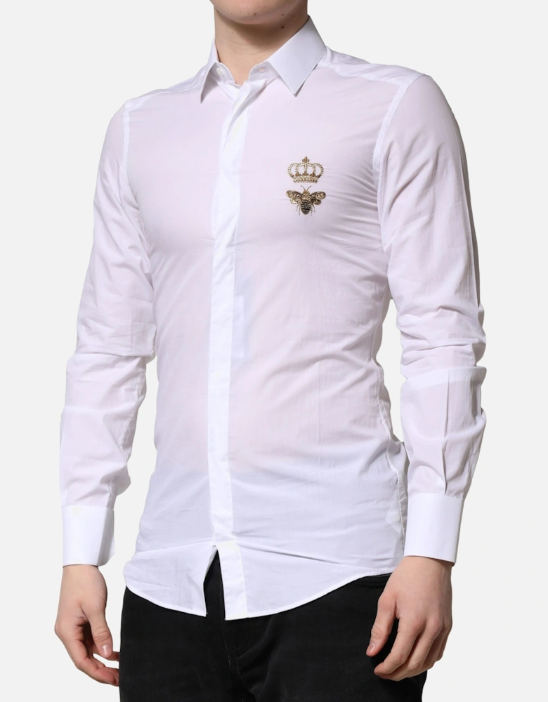 Embroidered Bee Crown Dress Shirt