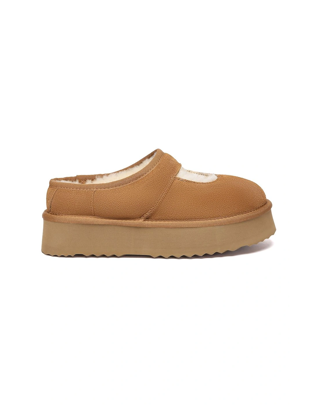 Real Sheepskin Women Plumed Ankle Platform Slippers with EVA Sole, 2 of 1