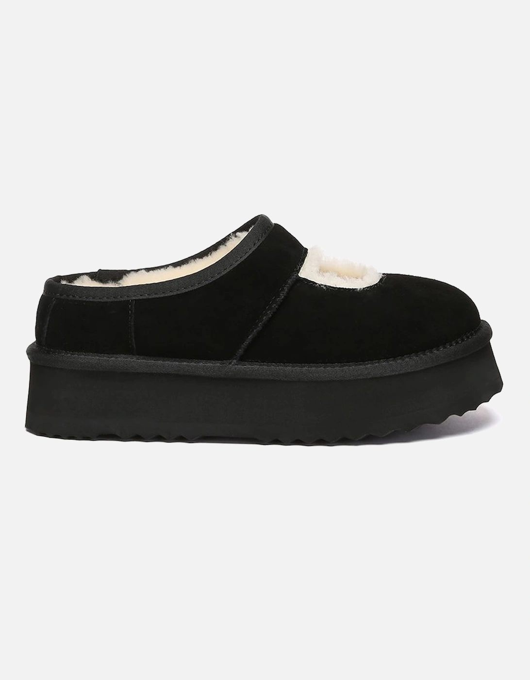 Real Sheepskin Women Plumed Ankle Platform Slippers with EVA Sole, 2 of 1