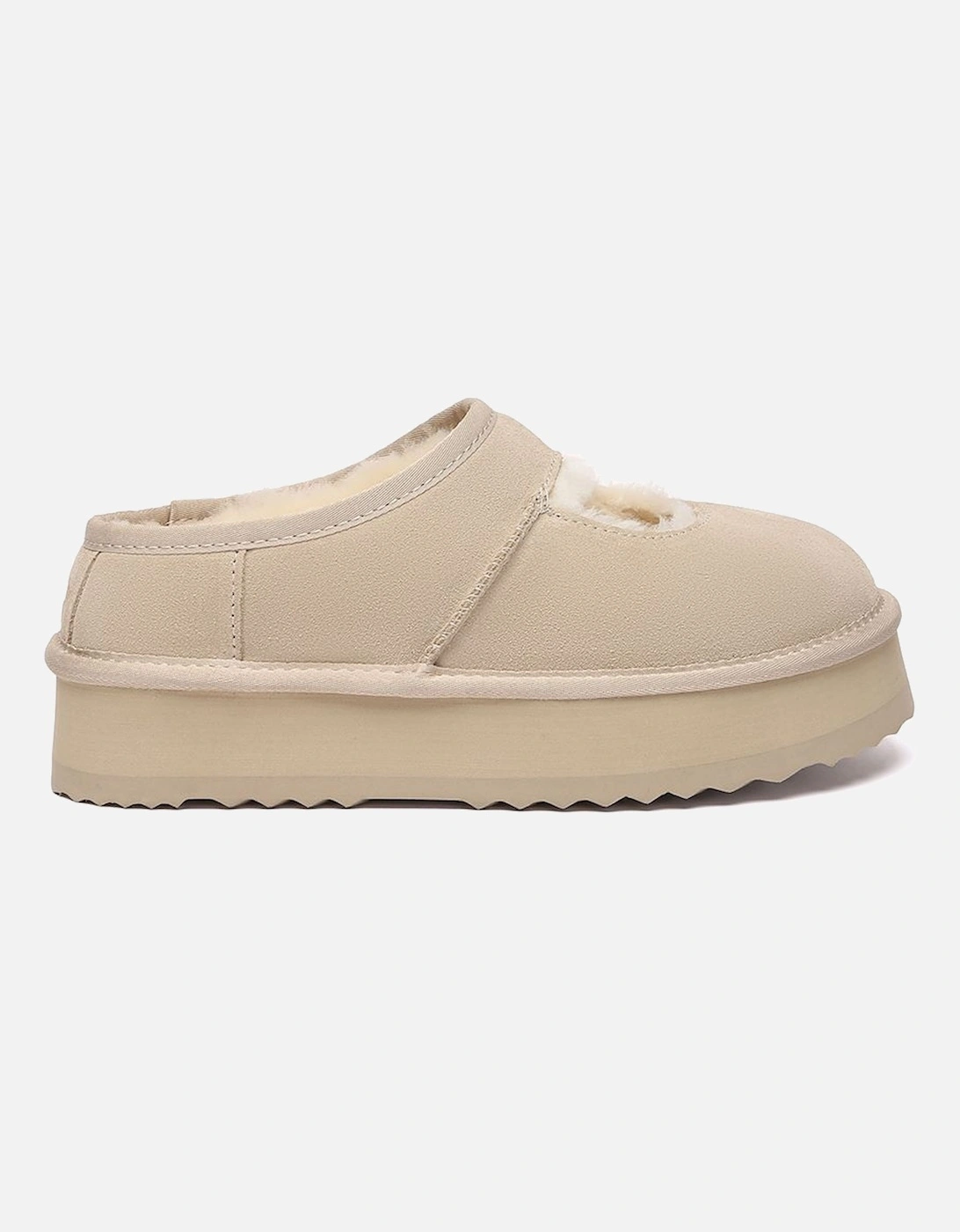 Real Sheepskin Women Plumed Ankle Platform Slippers with EVA Sole, 2 of 1