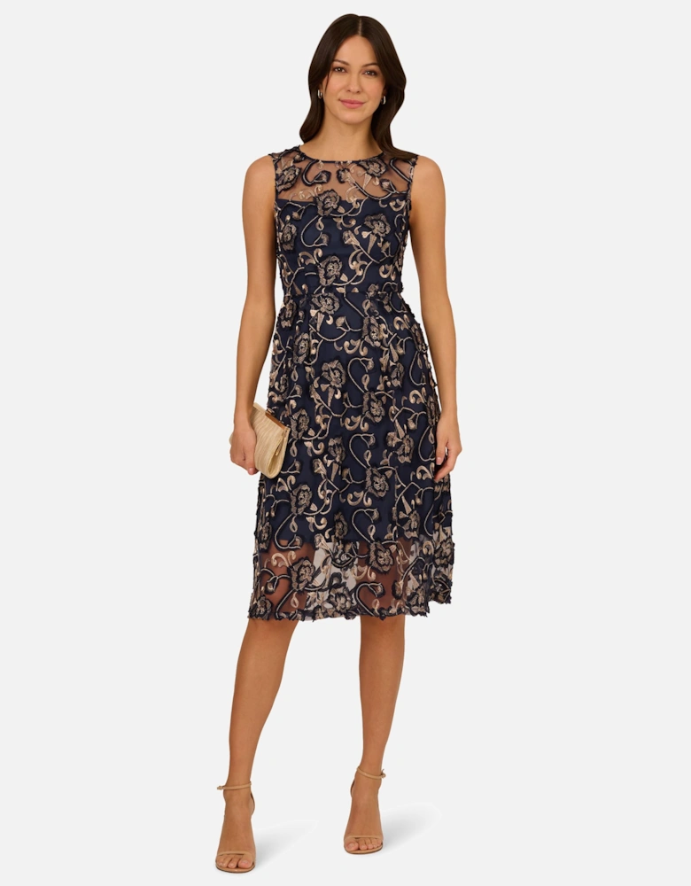 Embroidered Midi Dress