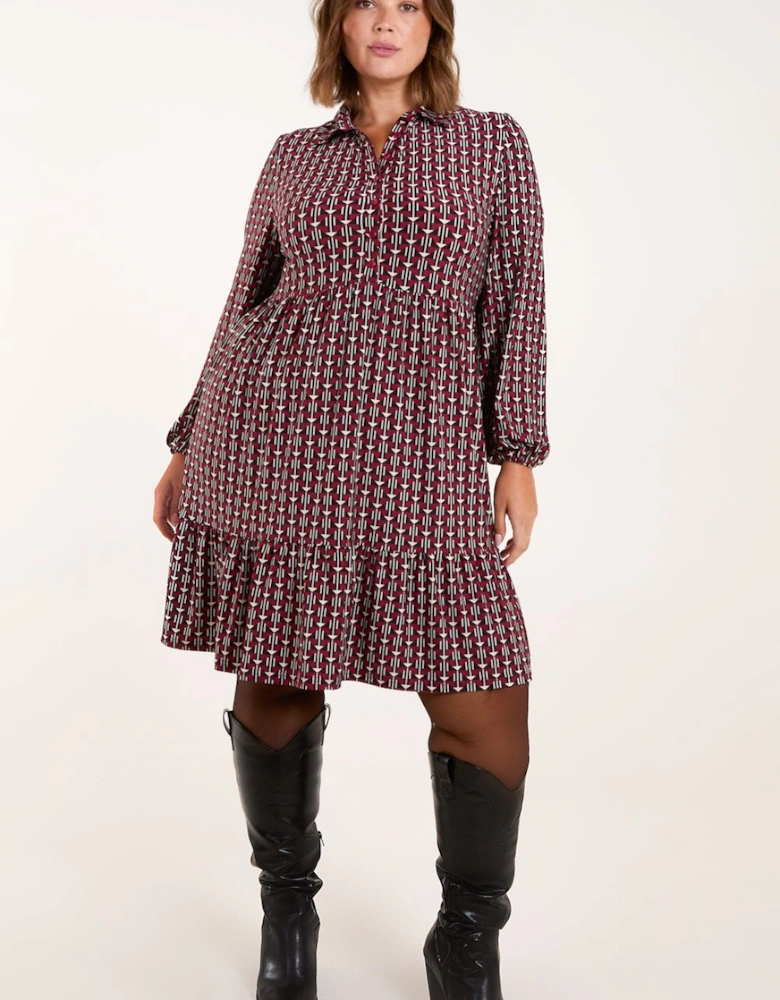 Curve Button Front Smock Dress