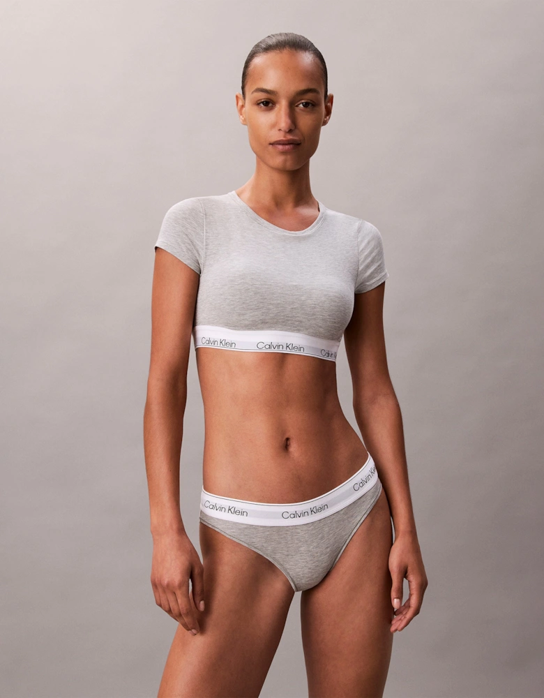 Womens T-Shirt Bralette Icon Cotton Modal Grey