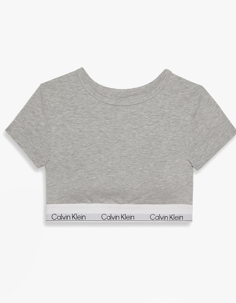 Womens T-Shirt Bralette Icon Cotton Modal Grey