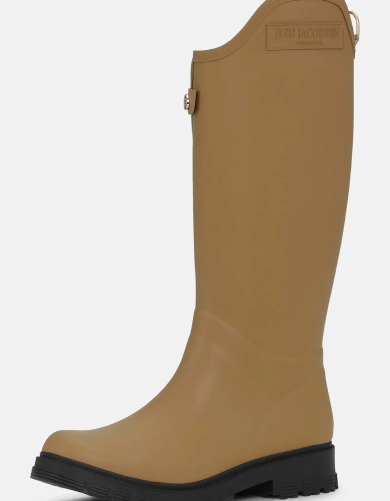 Asymmetric rain boots in mocha